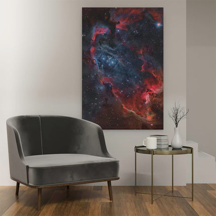 Canvas schilderij interieur De Nevel is Rood en Blauw