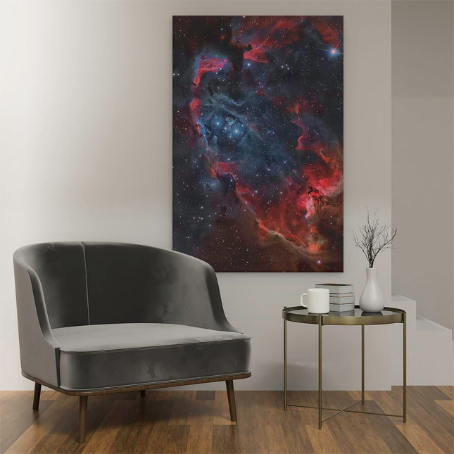 Canvas schilderij interieur De Nevel is Rood en Blauw
