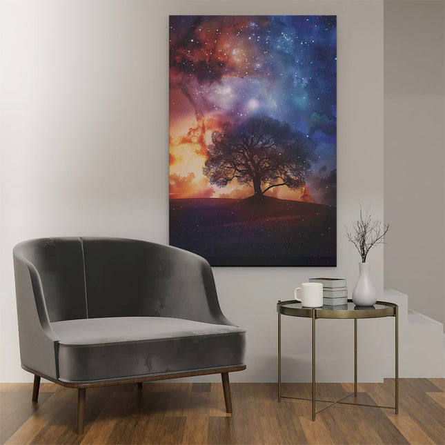 Canvas schilderij interieur Afbeelding van een Boom in de Lucht