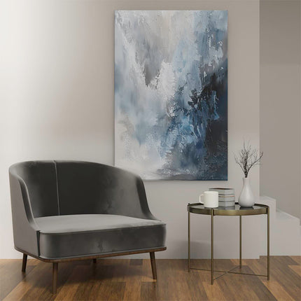 Canvas schilderij interieur Abstract Kunstwerk van Blauw en Wit