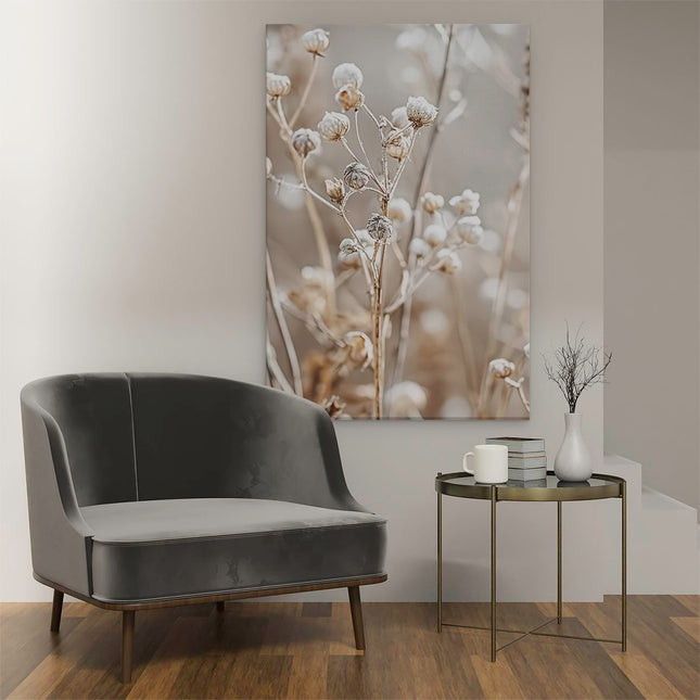 Canvas schilderij interieur Gedroogde Bloemen in een Veld