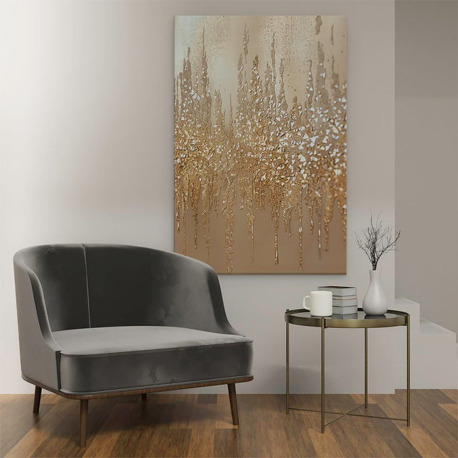 Canvas schilderij interieur Druppelend Water op een Muur