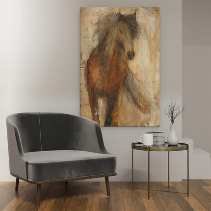 Canvas schilderij interieur Abstract Kunstwerk van een Paard