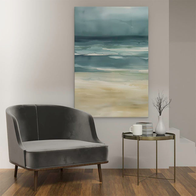 Canvas schilderij interieur Aquarelkunstwerk van een Strand