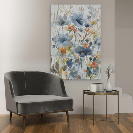 Canvas schilderij interieur Aquarelkunstwerk van Bloemen