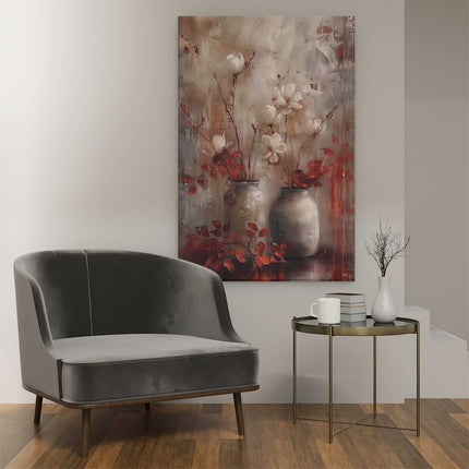 Canvas schilderij interieur Twee Vazen ​​Met Bloemen Erin