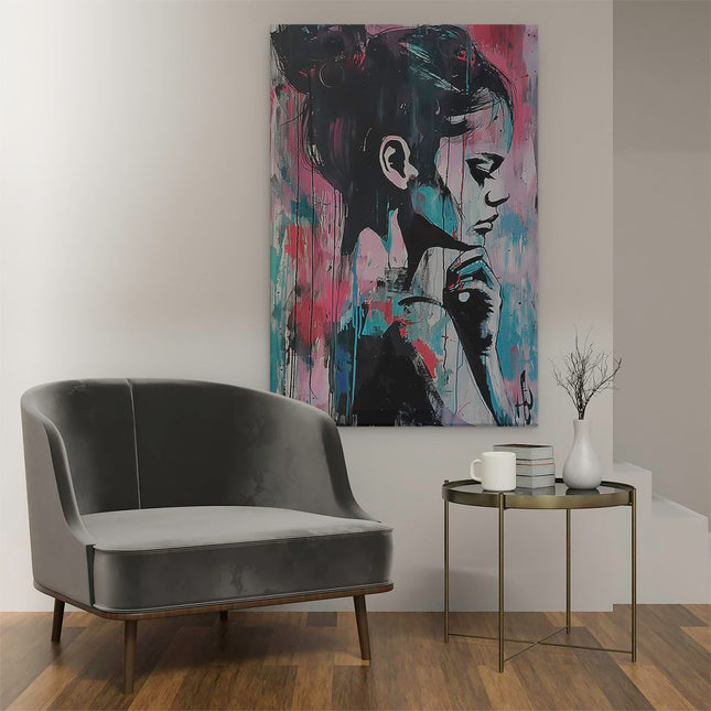 Canvas schilderij interieur Abstract Kunstwerk van een Vrouw