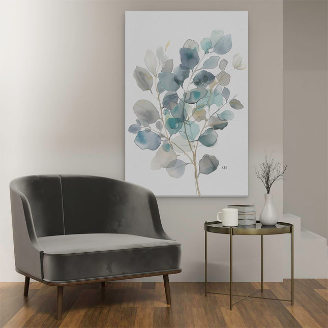 Canvas schilderij interieur Aquarelkunstwerk van Eucalyptusbladeren