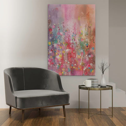 Canvas schilderij interieur Kleurrijk Abstract Kunstwerk met veel Stippen