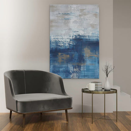 Canvas schilderij interieur Abstract Kunstwerk van Blauw en Wit