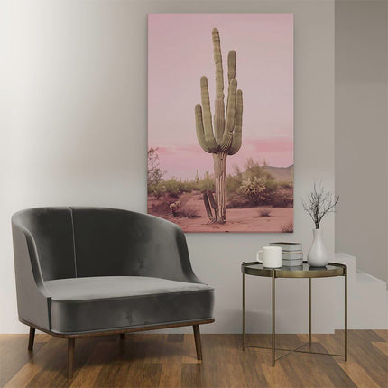 Canvas schilderij interieur Saguaro-Cactus in de Woestijn