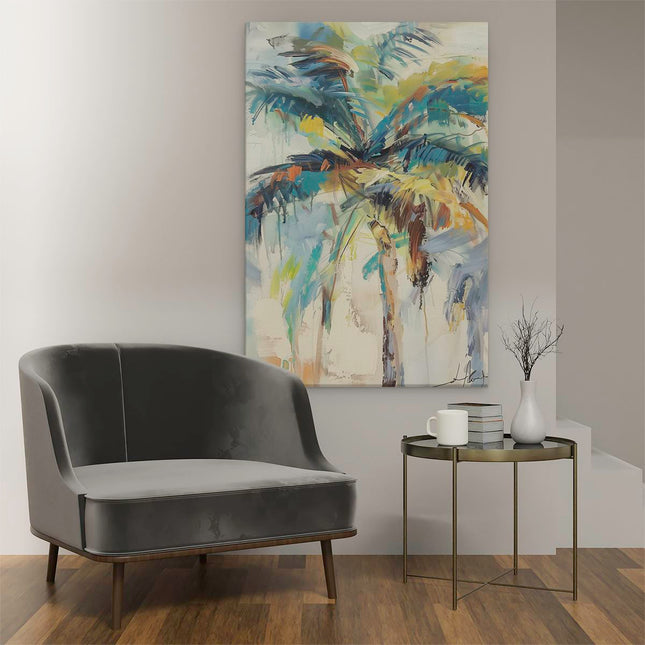 Canvas schilderij interieur Kunstwerk van Palmbomen