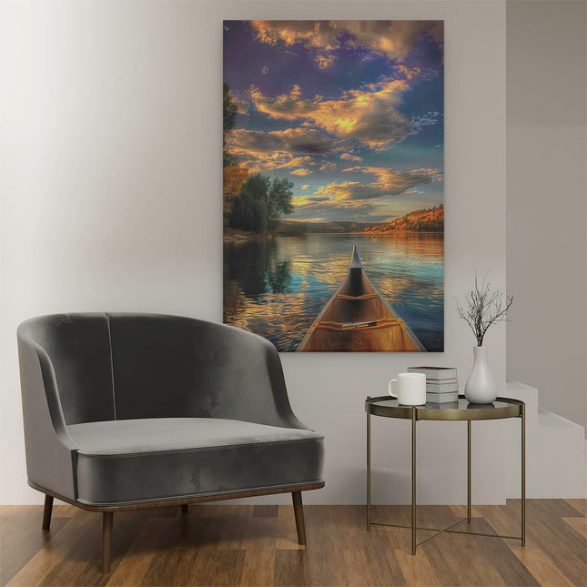 Canvas schilderij interieur Kano op het Water