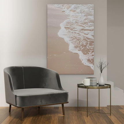 Canvas schilderij interieur Strand met Golven en Zand