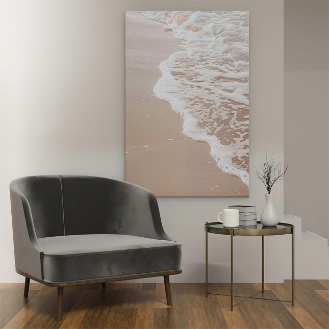 Canvas schilderij interieur Strand met Golven en Zand