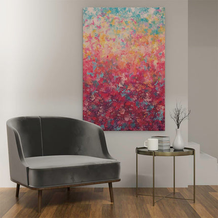 Canvas schilderij interieur Abstract Kunstwerk van Kleurrijke Bloemen