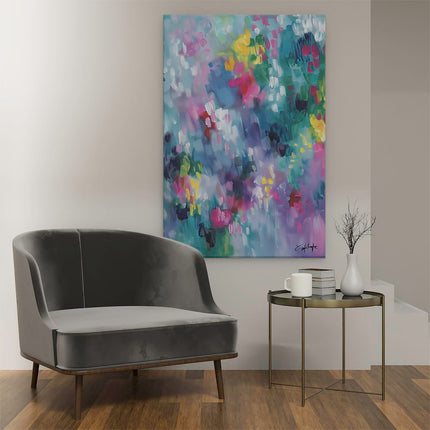 Canvas schilderij interieur Abstract Kunstwerk van Kleurrijke Bloemen