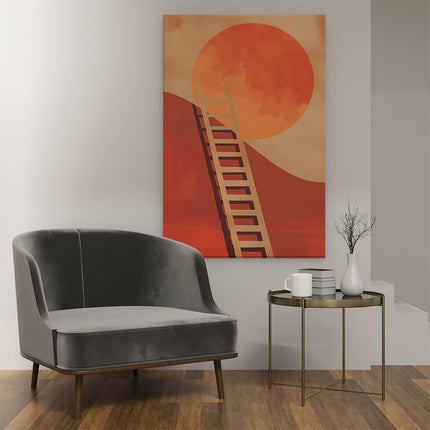 Canvas schilderij interieur Ladder naar de Top van een Heuvel