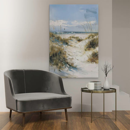 Canvas schilderij interieur Kunstwerk van een Strand met Zandduinen