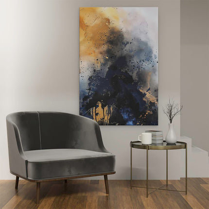 Canvas schilderij interieur Abstract Kunstwerk van een Boom met Inktspatten