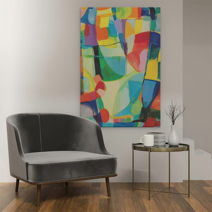 Canvas schilderij interieur Abstract Kunstwerk met Kleurrijke Vormen