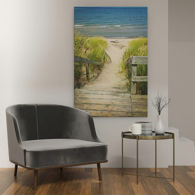 Canvas schilderij interieur Strandpad
