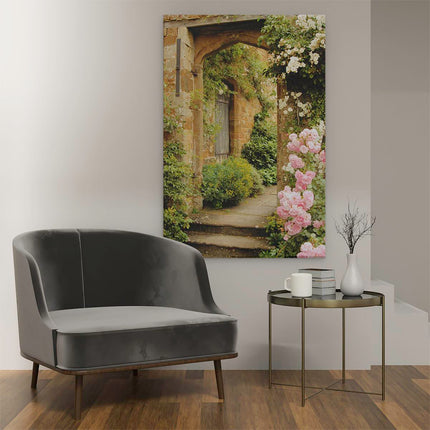 Canvas schilderij interieur Tuindeur