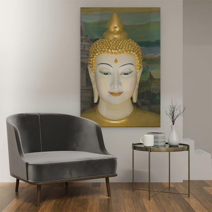 Canvas schilderij interieur Gouden Boeddha Hoofd