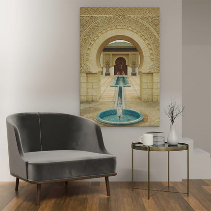 Canvas schilderij interieur Fontein