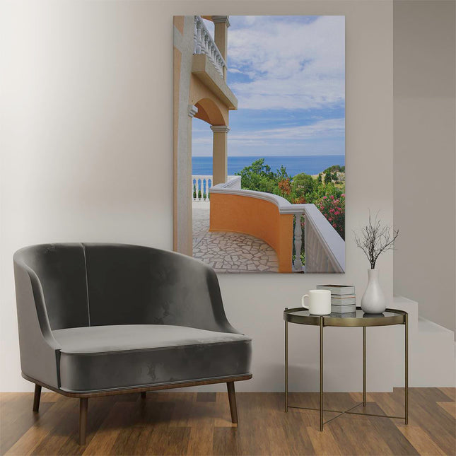 Canvas schilderij interieur Balkon II (links)