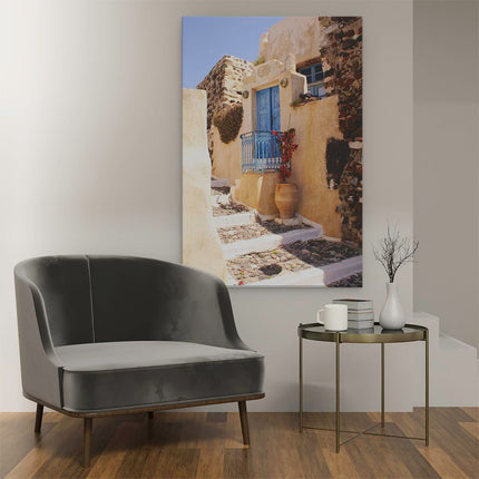 Canvas schilderij interieur Grieks Straatje