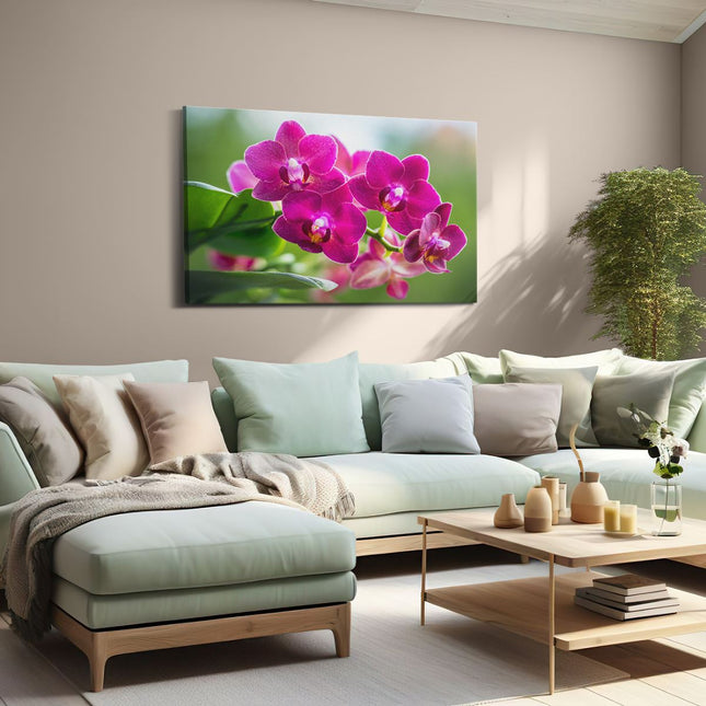 Canvas schilderij woonkamer Roze Orchidee Bloemen