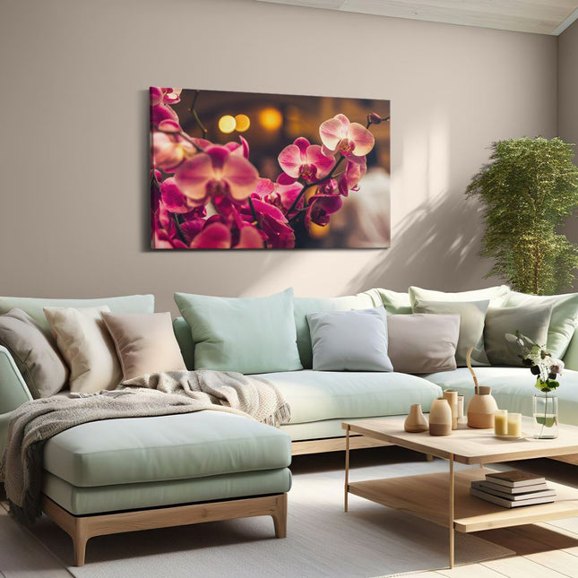 Canvas schilderij woonkamer Roze Orchidee Bloemen