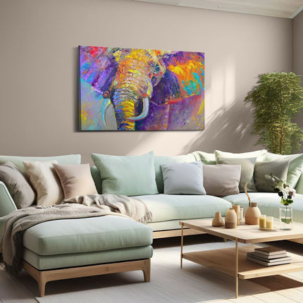 Canvas schilderij woonkamer Olifant Van Olieverf - Kleur - Abstract