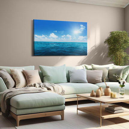 Canvas schilderij woonkamer Water Midden Op Zee Met Zonneschijn 