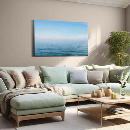Canvas schilderij woonkamer Zee Met Een Blauw Hemel Achtergrond