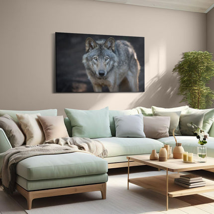 Canvas schilderij woonkamer Wolvenkop - Grijze Wolf
