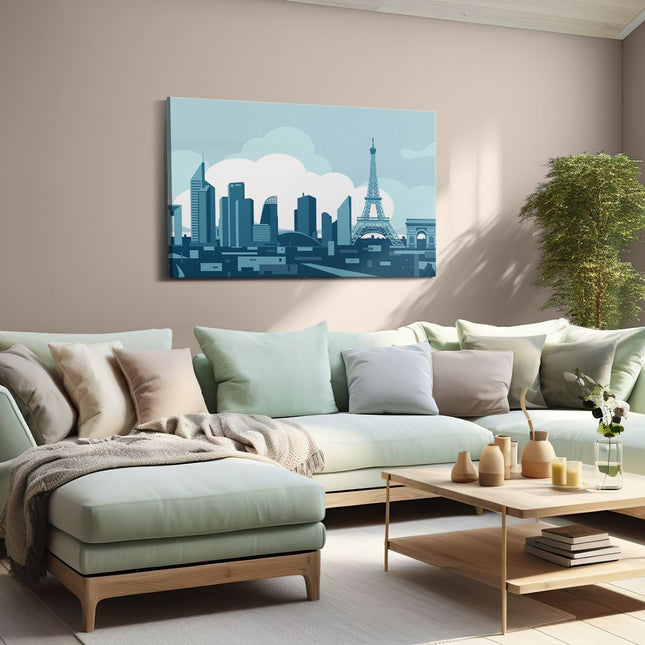 Canvas schilderij woonkamer Skyline Van Parijs - Abstract