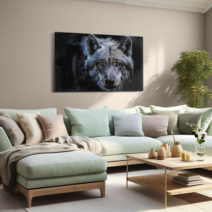 Canvas schilderij woonkamer Grijze Wolvenkop - Wolf