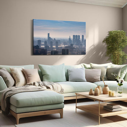 Canvas schilderij woonkamer Rotterdamse Skyline