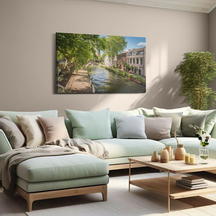Canvas schilderij woonkamer Oudegracht In Utrecht 