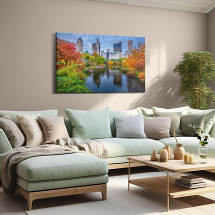 Canvas schilderij woonkamer Kleurrijke Central Park Tijdens De Herfst