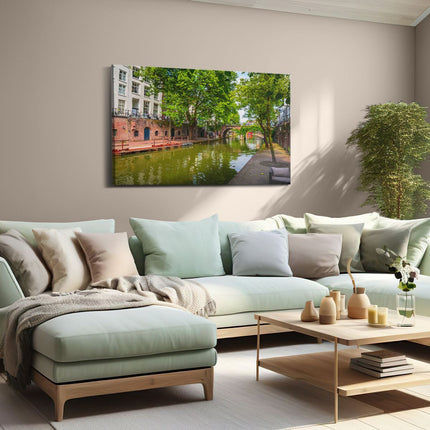 Canvas schilderij woonkamer Oudegracht In Utrecht