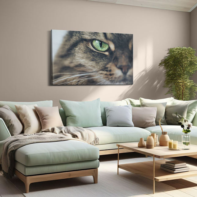 Canvas schilderij woonkamer Kat Met Groene Ogen Van Dichtbij