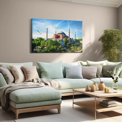 Canvas schilderij woonkamer Hagia Sophia Moskee In Istanbul