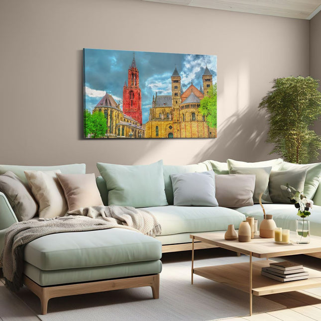 Canvas schilderij woonkamer Basiliek van Sint Servaas in Maastricht