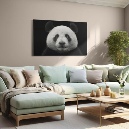 Canvas schilderij woonkamer Panda - Pandakop 