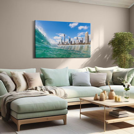 Canvas schilderij woonkamer Golf aan de Gold Coast 