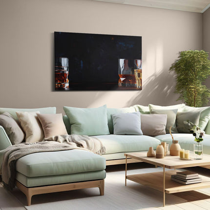 Canvas schilderij woonkamer Sterke Alcohol Drank - Glazen