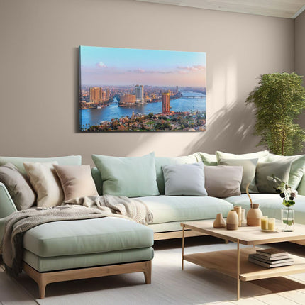 Canvas schilderij woonkamer De Nijl Rivier in Cairo, Egypte